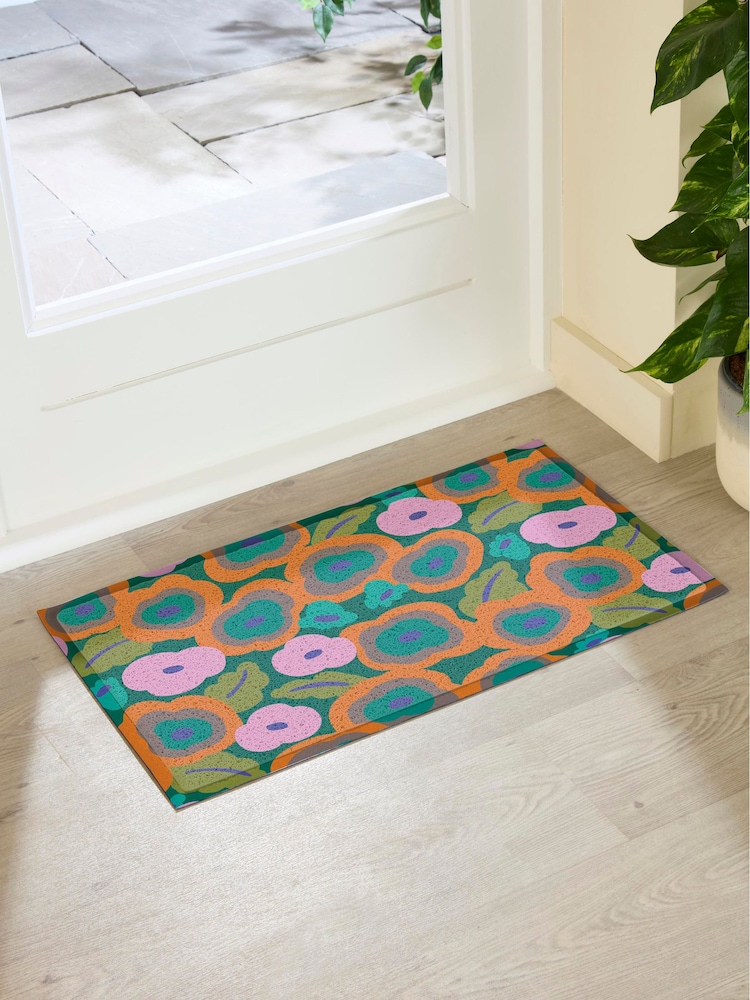 Artsy Mats Multi Elizabeth Olwen Flora Indoor/Outdoor Doormat - Image 2 of 4 Artsy Mats Multi Elizabeth Olwen Flora Indoor/Outdoor Doormat - Image 2 of 4