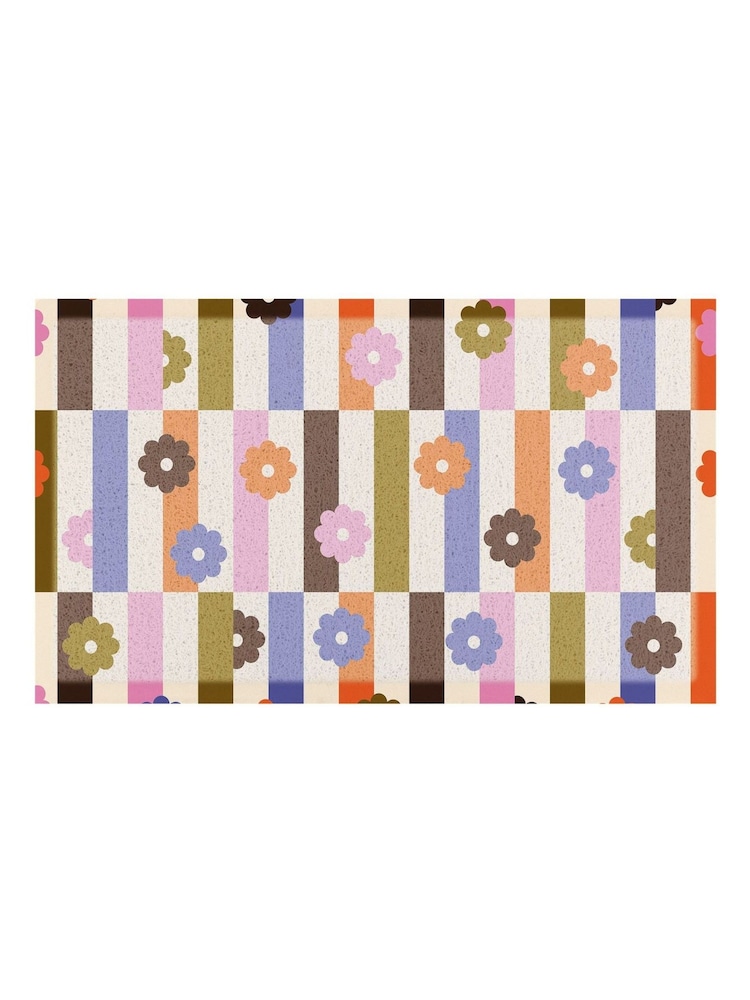 Artsy Mats Multi Elizabeth Olwen Petal Stripes Indoor/Outdoor Doormat - Image 4 of 4 Artsy Mats Multi Elizabeth Olwen Petal Stripes Indoor/Outdoor Doormat - Image 4 of 4