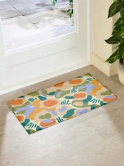 Tapete de entrada para ambientes internos e externos Artsy Mats Elizabeth Olwen Smudge Flowers - Imagem 2 de 4