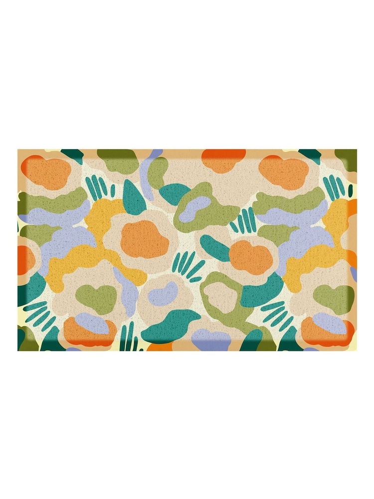 Tapete de entrada para ambientes internos e externos Artsy Mats Elizabeth Olwen Smudge Flowers - Imagem 4 de 4