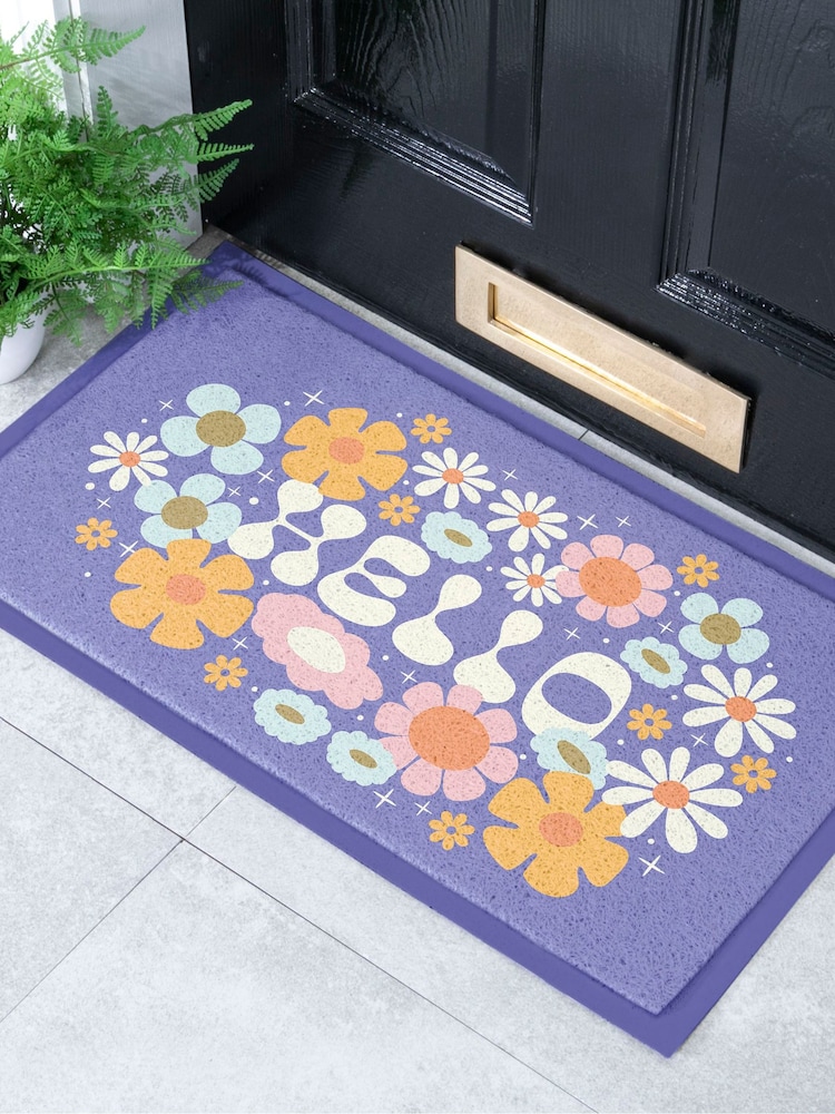 Artsy Mats Multi Elizabeth Olwen Hello Floral Indoor/Outdoor Doormat - Image 1 of 4 Artsy Mats Multi Elizabeth Olwen Hello Floral Indoor/Outdoor Doormat - Image 1 of 4