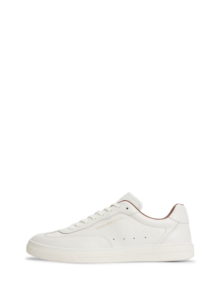 Tommy Hilfiger Natural New York Label Luxe Leather Trainers - Image 2 of 6 Tommy Hilfiger Natural New York Label Luxe Leather Trainers - Image 2 of 6