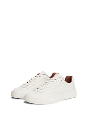 Tommy Hilfiger Natural New York Label Luxe Leather Trainers - Image 3 of 6