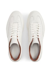 Tommy Hilfiger Natural New York Label Luxe Leather Trainers - Image 5 of 6