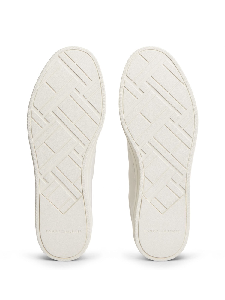 Tommy Hilfiger Natural New York Label Luxe Leather Trainers - Image 6 of 6 Tommy Hilfiger Natural New York Label Luxe Leather Trainers - Image 6 of 6