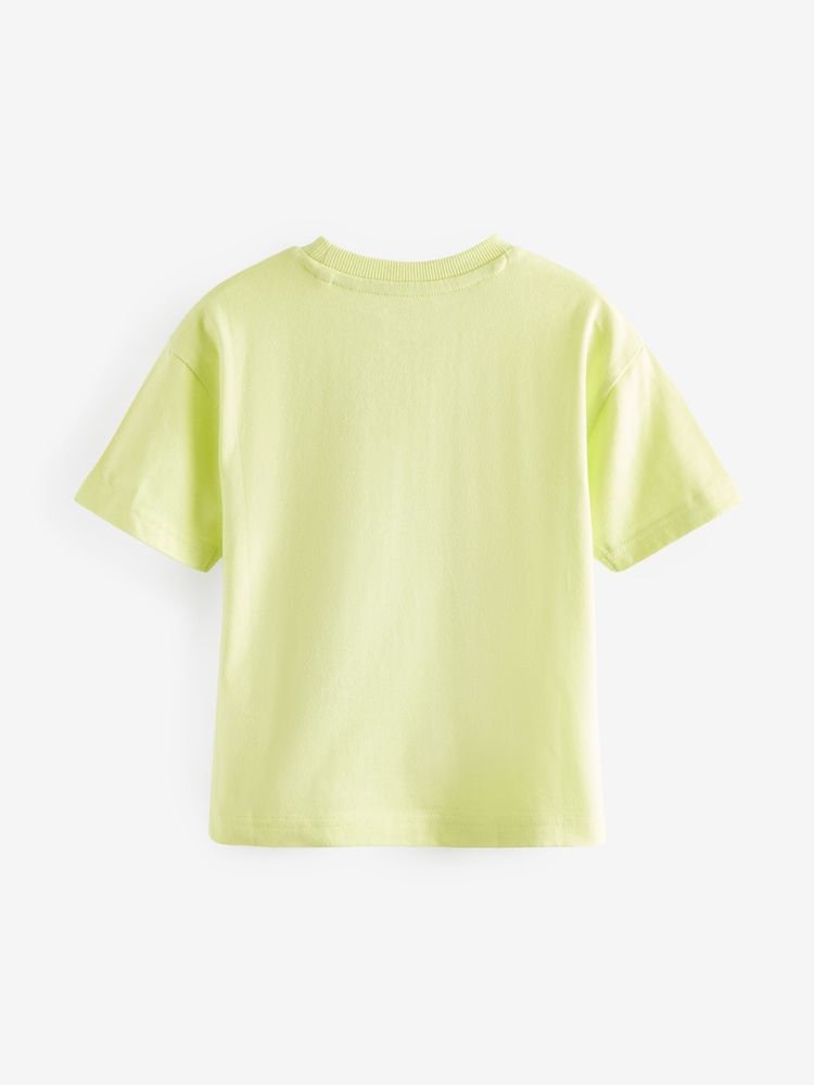 Yellow Dinosaur Appliqué Character 100% Cotton Short Sleeve T-Shirt (6mths-7yrs) - Image 2 of 3
