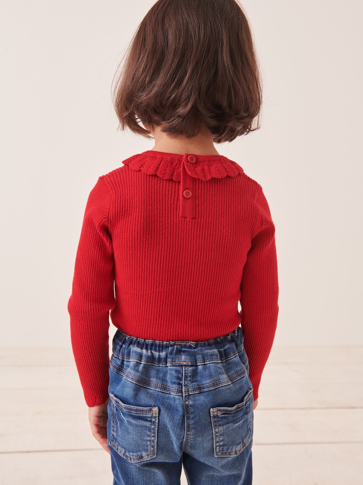 rdeča - Pulover z volanom (3mths-7yrs) - Slika 2 iz 8