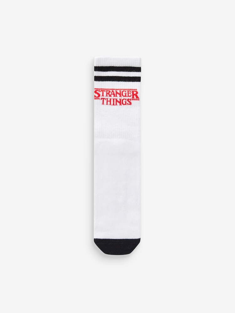White/Red/Black Stranger Things Ribbed Ankle Socks 3 Pack - Image 3 of 4