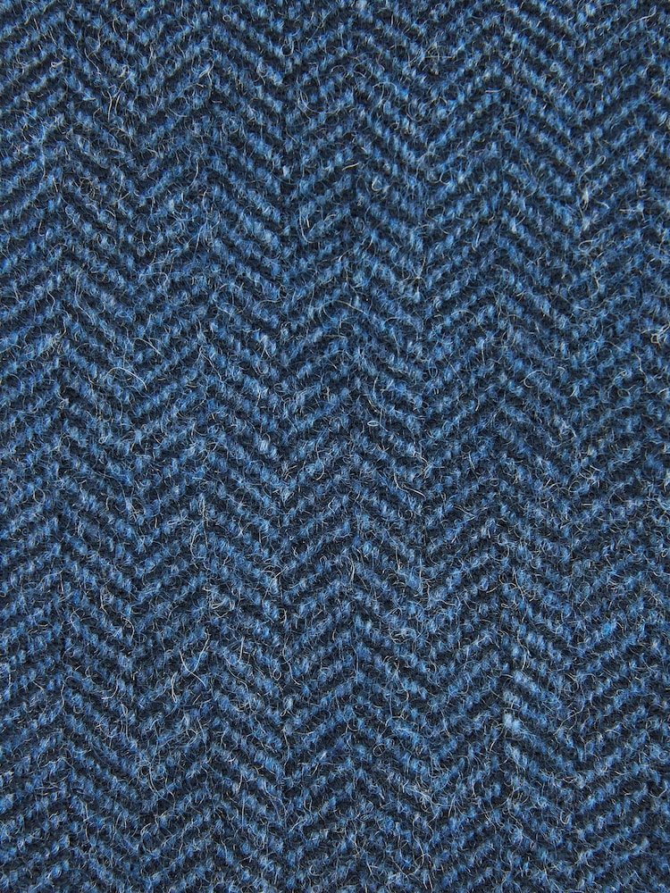 Blue Slim Fit Nova Fides Signature Herringbone Wool Blazer - Image 11 of 14