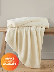 Catherine Lansfield Cream Cosy Textured Soft and Warm Throw - Image 1 of 2