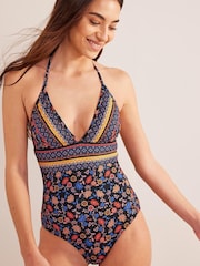 Boden Black String Plunge Swimsuit - Image 1 of 6