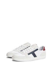 Tommy Hilfiger White Leather Mixed Texture Trainers - Image 3 of 6