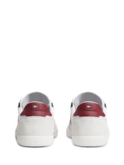 Tommy Hilfiger White Leather Mixed Texture Trainers - Image 4 of 6