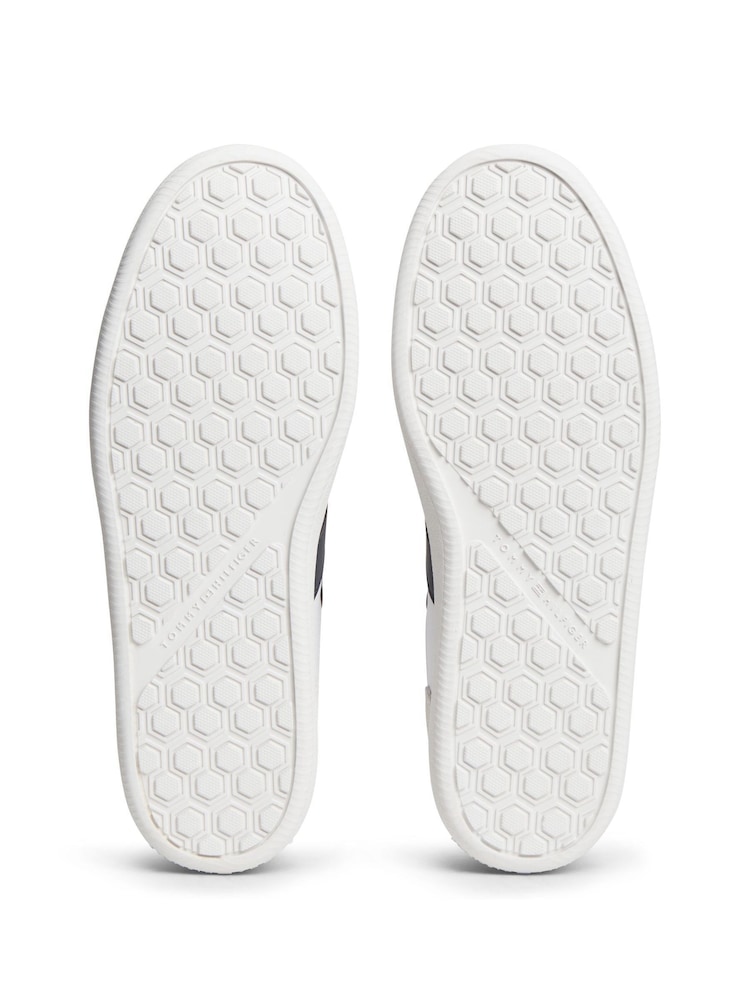 Tommy Hilfiger White Leather Mixed Texture Trainers - Image 6 of 6 Tommy Hilfiger White Leather Mixed Texture Trainers - Image 6 of 6