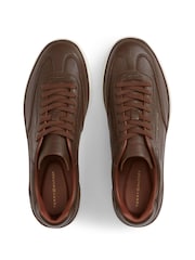 Tommy Hilfiger Brown New York Label Luxe Leather Trainers - Image 5 of 6