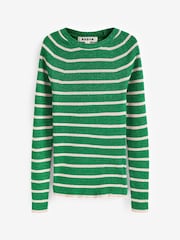Boden Green Effie Sparkle Stripe Jumper - Image 5 of 5