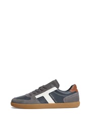 Tommy Hilfiger Blue Leather Mixed Texture Trainers - Image 2 of 6