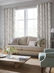 Laura Ashley Silver Tregaron Made to Measure 100% Cotton Curtains - Image 1 of 5