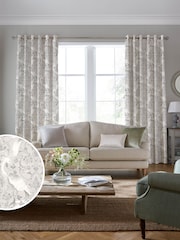 Laura Ashley Silver Tregaron Made to Measure 100% Cotton Curtains - Image 2 of 5