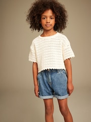 Ecru Crochet Knit Top (3-16yrs) - Image 1 of 7