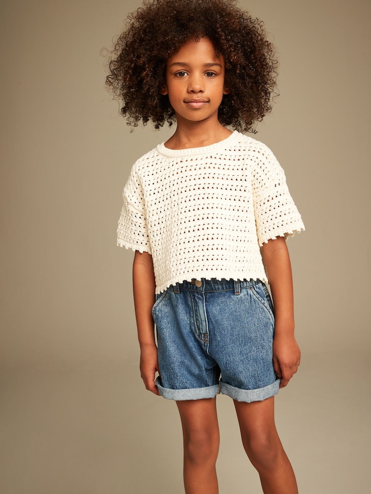 Ecru Crochet Knit Top (3-16yrs) - Image 1 of 7