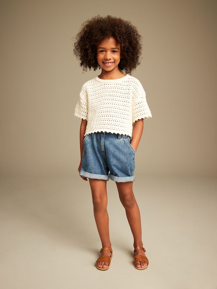 Ecru Crochet Knit Top (3-16yrs) - Image 2 of 7