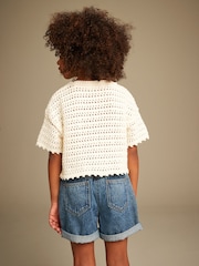 Ecru Crochet Knit Top (3-16yrs) - Image 3 of 7