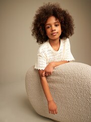 Ecru Crochet Knit Top (3-16yrs) - Image 4 of 7