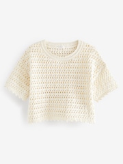 Ecru Crochet Knit Top (3-16yrs) - Image 5 of 7