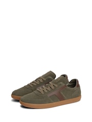 Tommy Hilfiger Green Suede Mixed Texture Trainers - Image 3 of 6