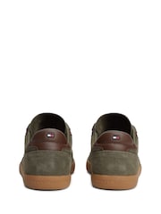 Tommy Hilfiger Green Suede Mixed Texture Trainers - Image 4 of 6