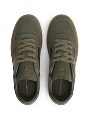 Tommy Hilfiger Green Suede Mixed Texture Trainers - Image 5 of 6