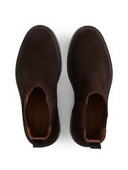 Tommy Hilfiger Brown Suede Embossed Cleat Chelsea Boots - Image 4 of 5