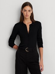 Lauren Ralph Lauren Dralisea Rib Knit Cardigan - Image 1 of 9