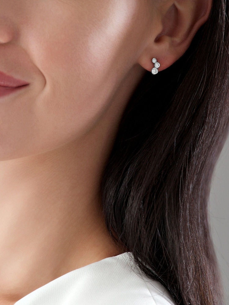 Beaverbrooks Cubic Zirconia Sterling Silver Stud Earrings - Image 3 of 3