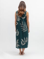 Cyberjammies Blue Leaf Print Lace Detail Long Nightdress - Image 2 of 3