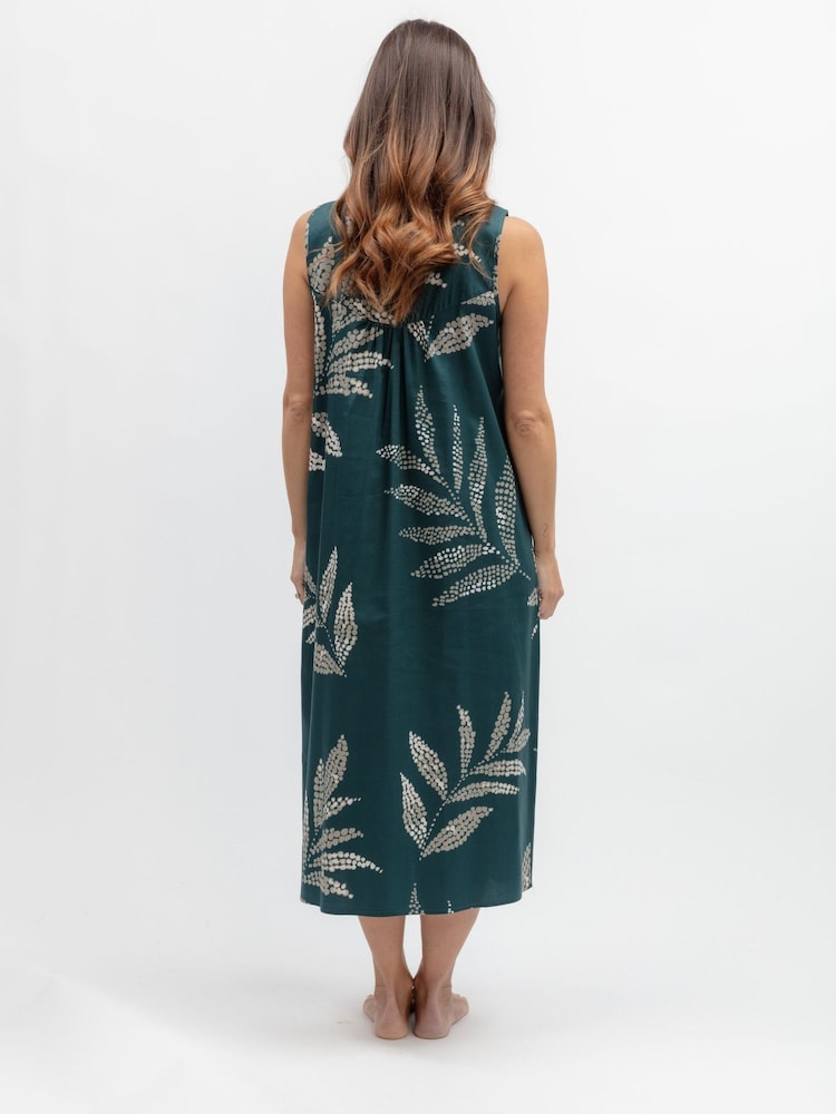 Cyberjammies Blue Leaf Print Lace Detail Long Nightdress - Image 2 of 3 Cyberjammies Blue Leaf Print Lace Detail Long Nightdress - Image 2 of 3