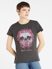Amplified Grey Metallica Wherever I May Roam 100% Cotton T-Shirt - Image 1 of 4