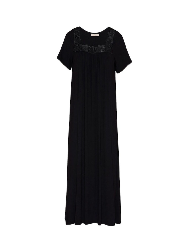 Cyberjammies Black Jersey Square Neck Long Nightdress - Image 3 of 3 Cyberjammies Black Jersey Square Neck Long Nightdress - Image 3 of 3