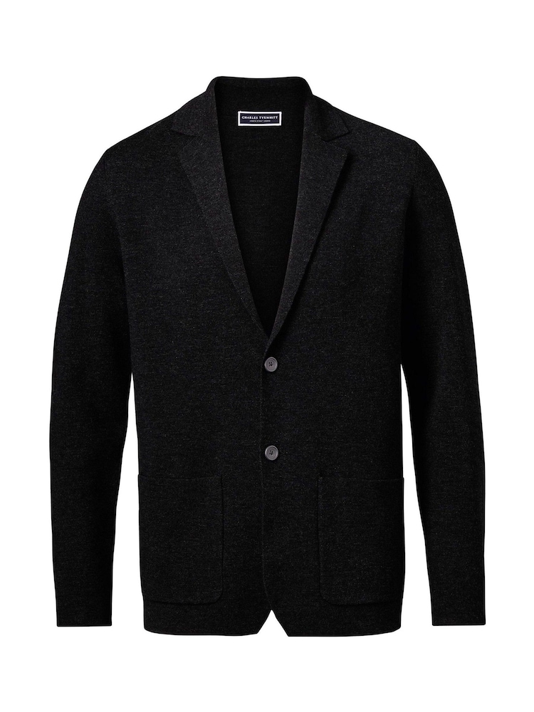 Buy Charles Tyrwhitt Black Pure Merino Sb Button Blazer from Next Oman