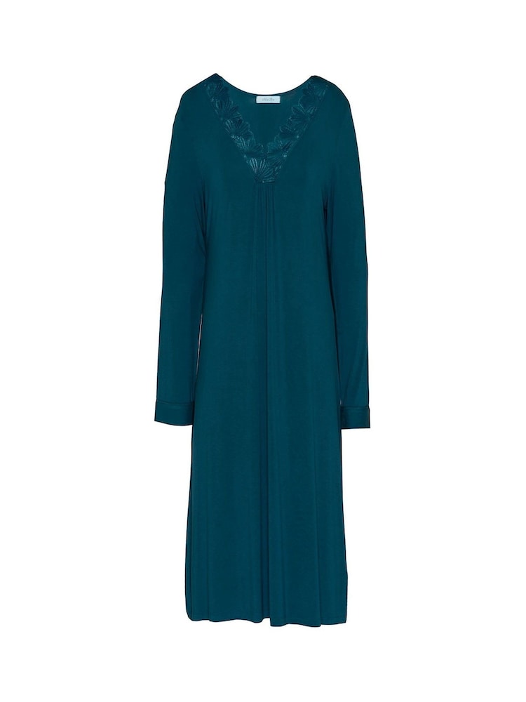Nora Rose Blue Jersey Floral Lace Short Nightdress - Image 3 of 3 Nora Rose Blue Jersey Floral Lace Short Nightdress - Image 3 of 3