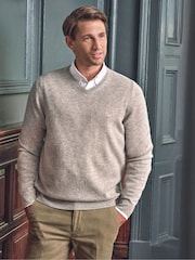 Nature - Pull col en V en cachemire Pure Collection - Image 1 de 3