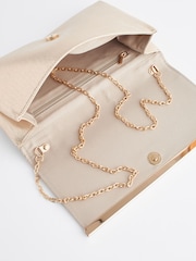Gold Clutch Bag With Detachable Cross-Body Chain - Image 8 of 9