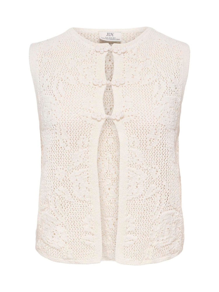 JDY Natural Crochet Knitted Vest - Image 1 of 3