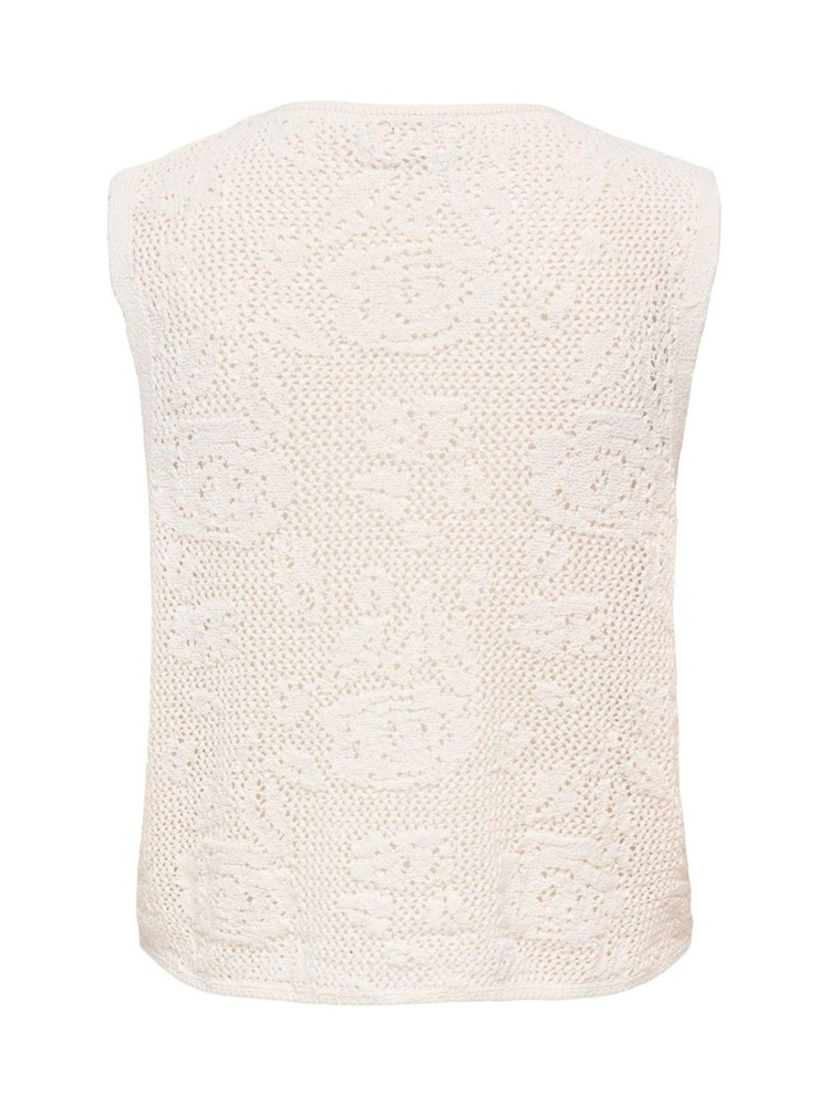 JDY Natural Crochet Knitted Vest - Image 2 of 3