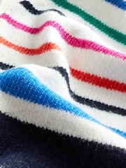 White Rainbow Stripe Button Through Cardigan - Image 1 of 2