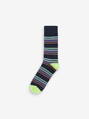 Blue Stripe Pattern Socks 5 Pack - Image 4 of 7