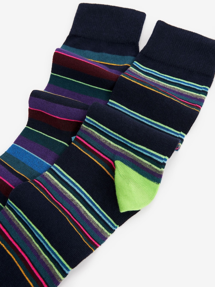 Blue Stripe Pattern Socks 5 Pack - Image 7 of 7