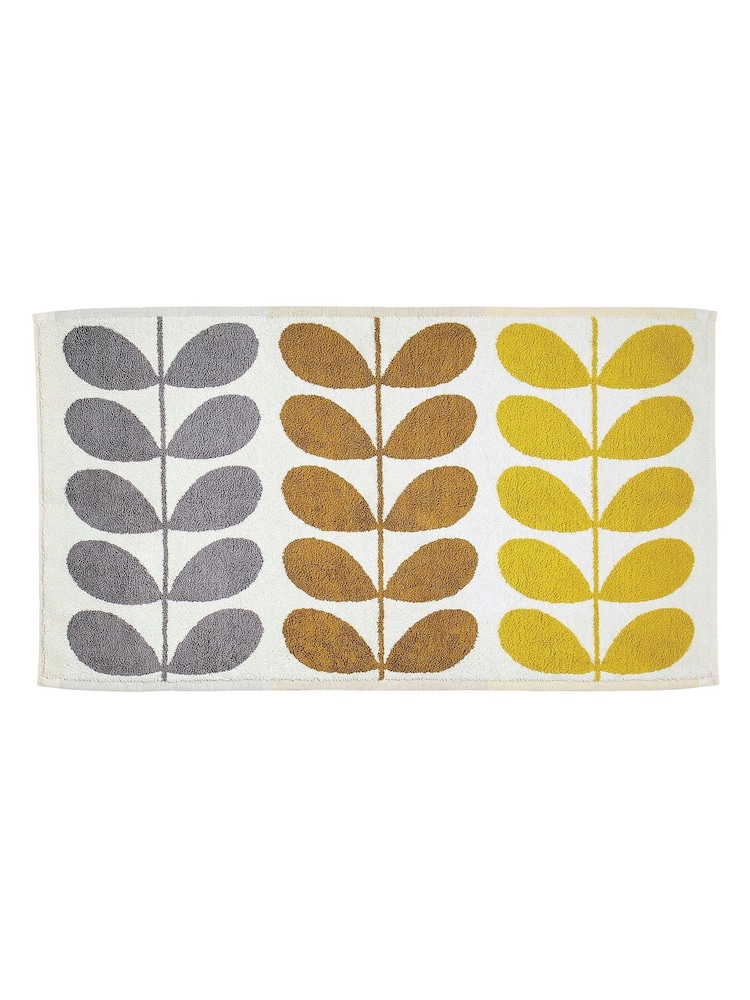 Orla Kiely Yellow Trio Stem 100% Cotton Bath Mat - Image 2 of 3