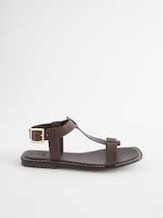 Chocolate Brown Regular/Wide Fit Forever Comfort® Leather T-Bar Sandals - Image 5 of 8